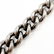 9504COX. Oxidized Sterling Silver Smooth Curb Chain
